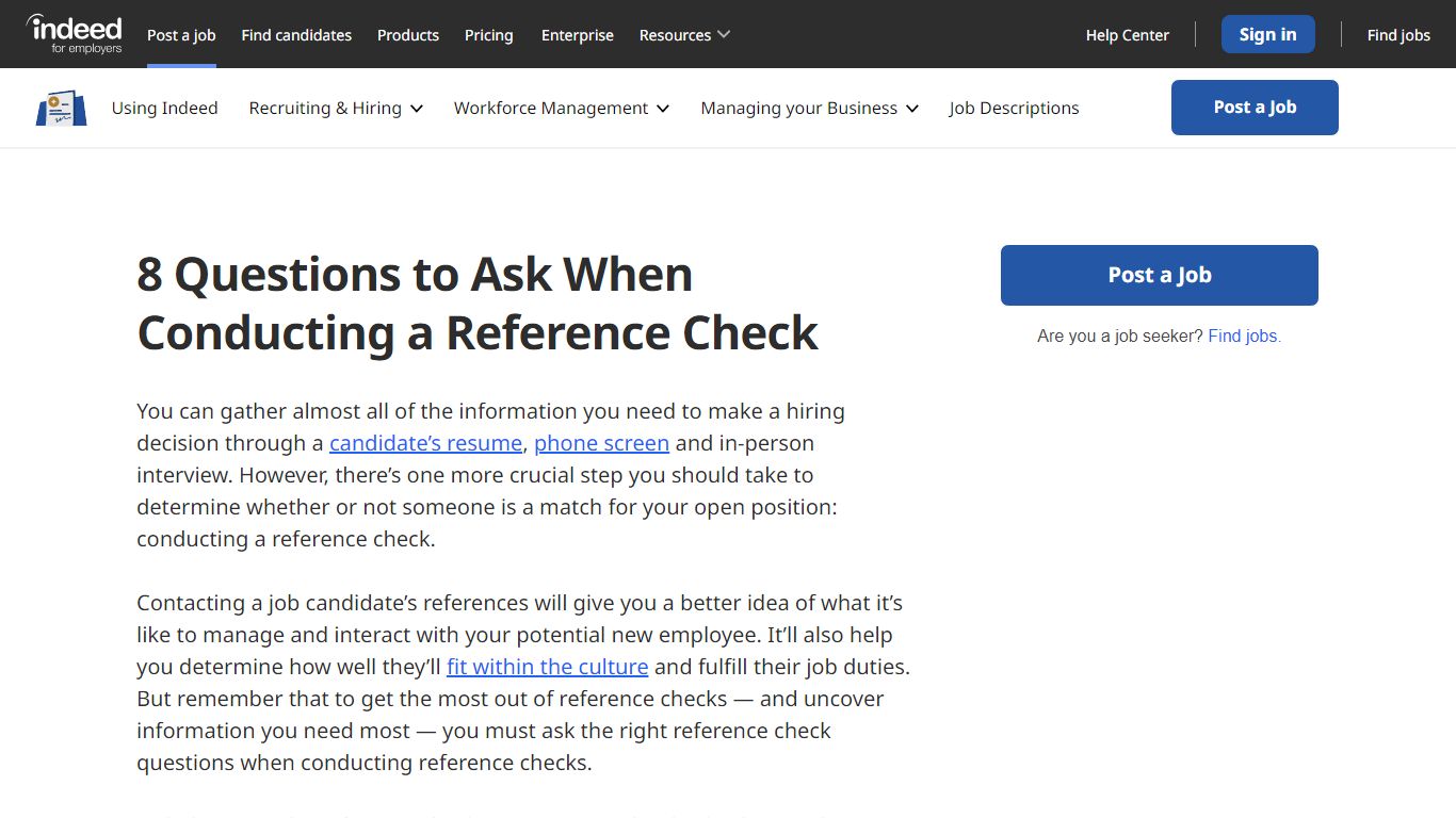 8 Questions to Ask When Conducting a Reference Check - Indeed